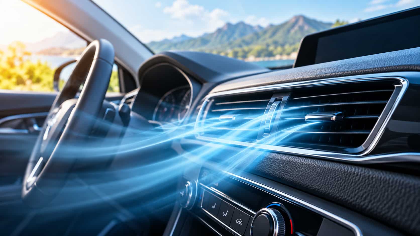 Climatisation d'une voiture.