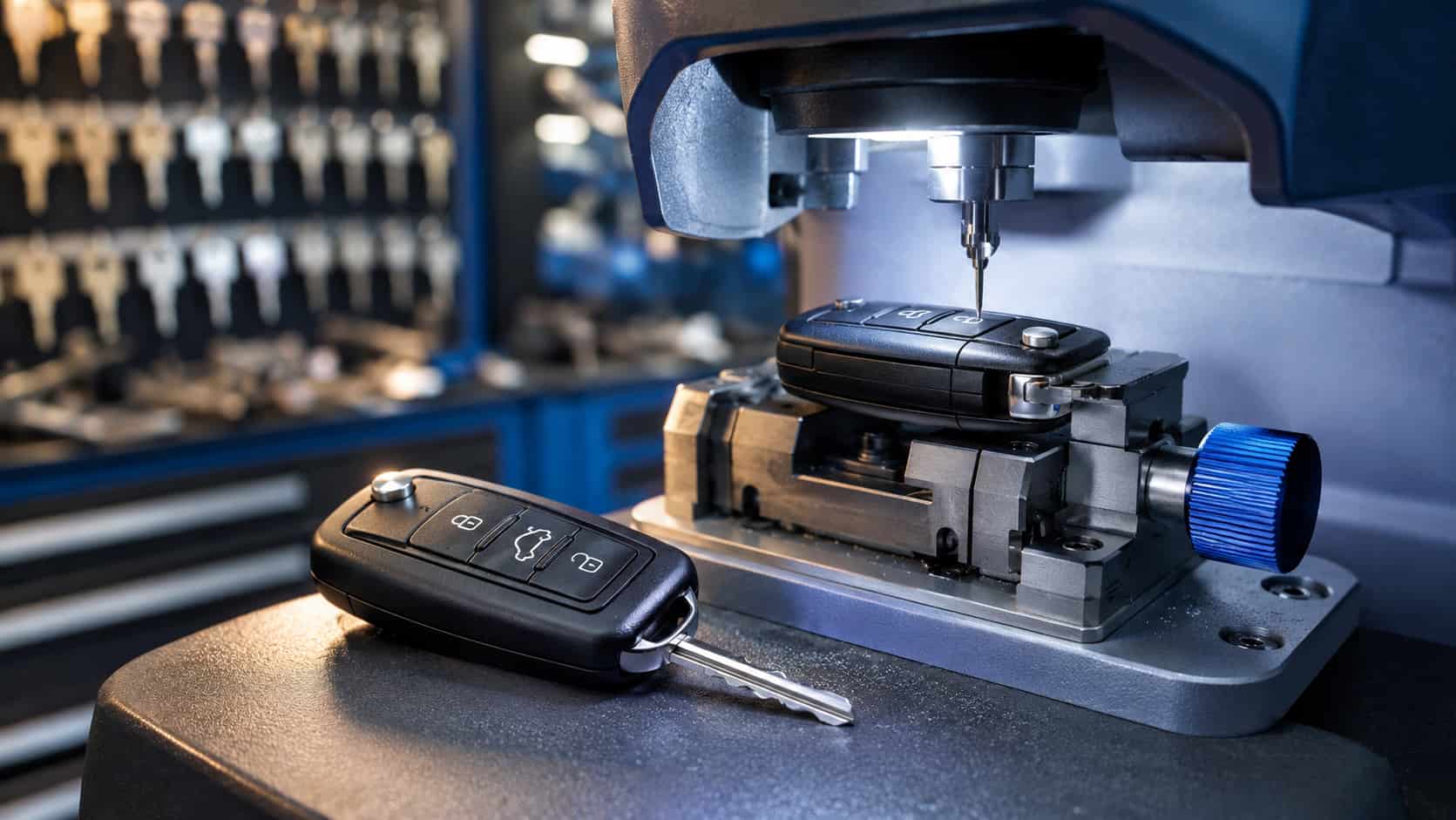 Un atelier de reproduction de clés de voiture.